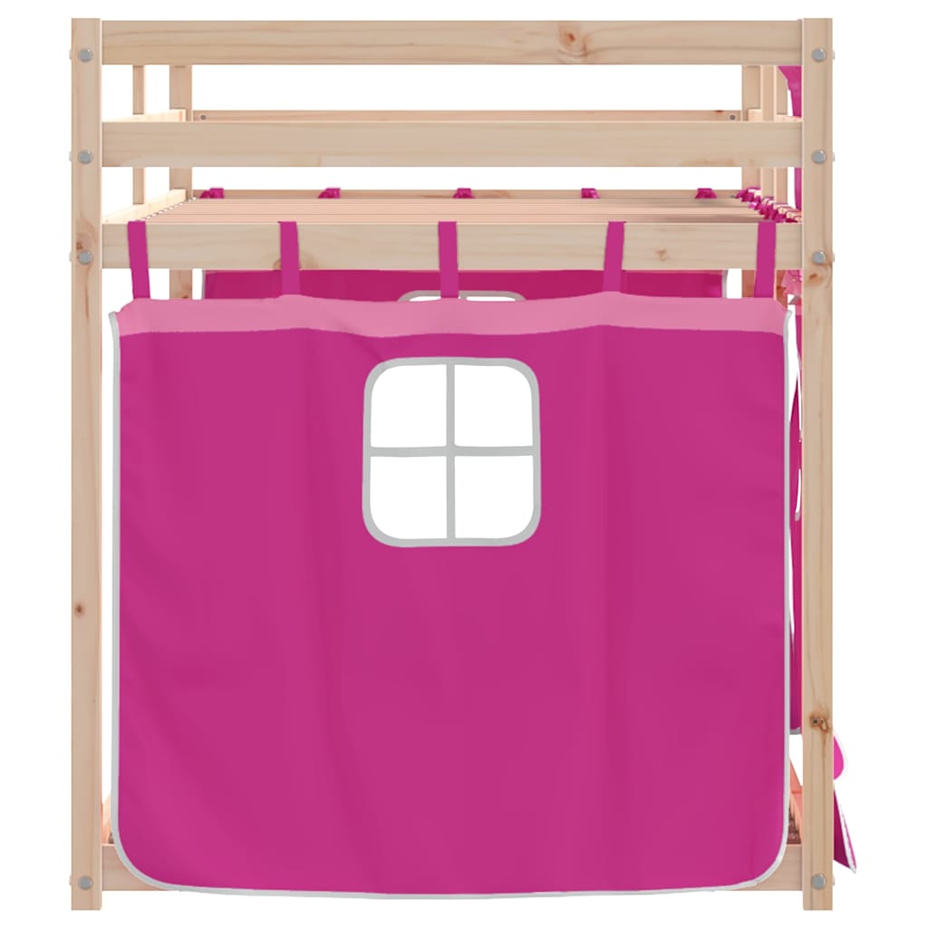 Letto a Castello senza Materasso Rosa 90x200 cm Legno di Pino | homemem39