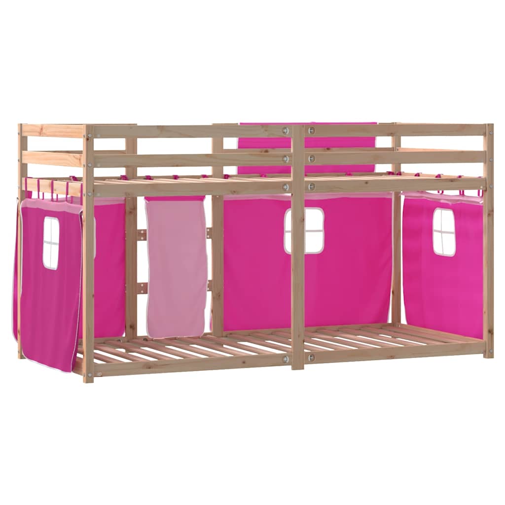 Letto a Castello senza Materasso Rosa 90x200 cm Legno di Pino | homemem39