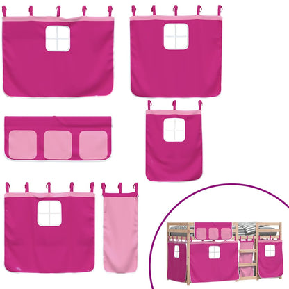 Letto a Castello senza Materasso Rosa 90x200 cm Legno di Pino | homemem39