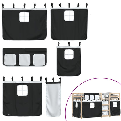 Letto a Castello senza Materasso Bianco e Nero 80x200cm in Pino - homemem39