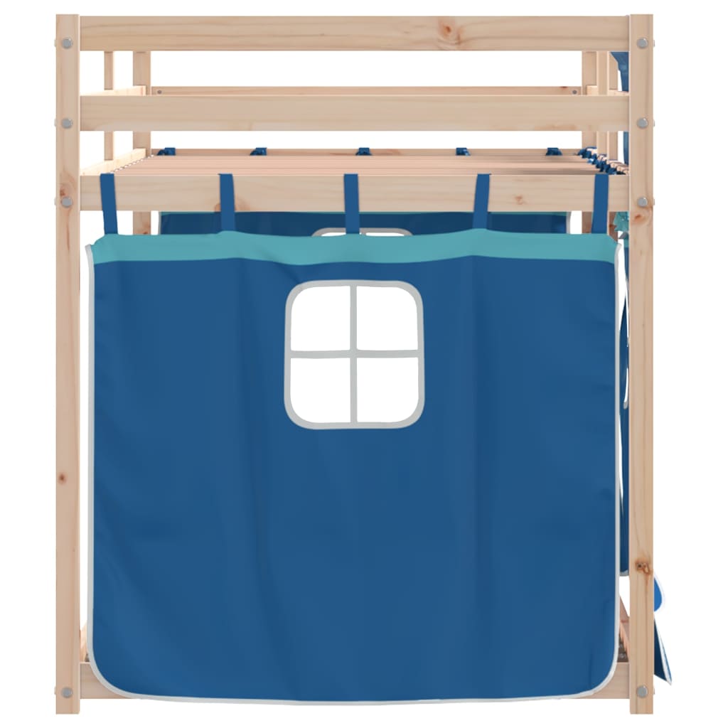 Letto a Castello senza Materasso Blu 80x200 cm Massello Pino - homemem39