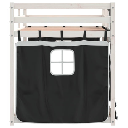 Letto a Castello senza Materasso Bianco e Nero 80x200cm in Pino - homemem39
