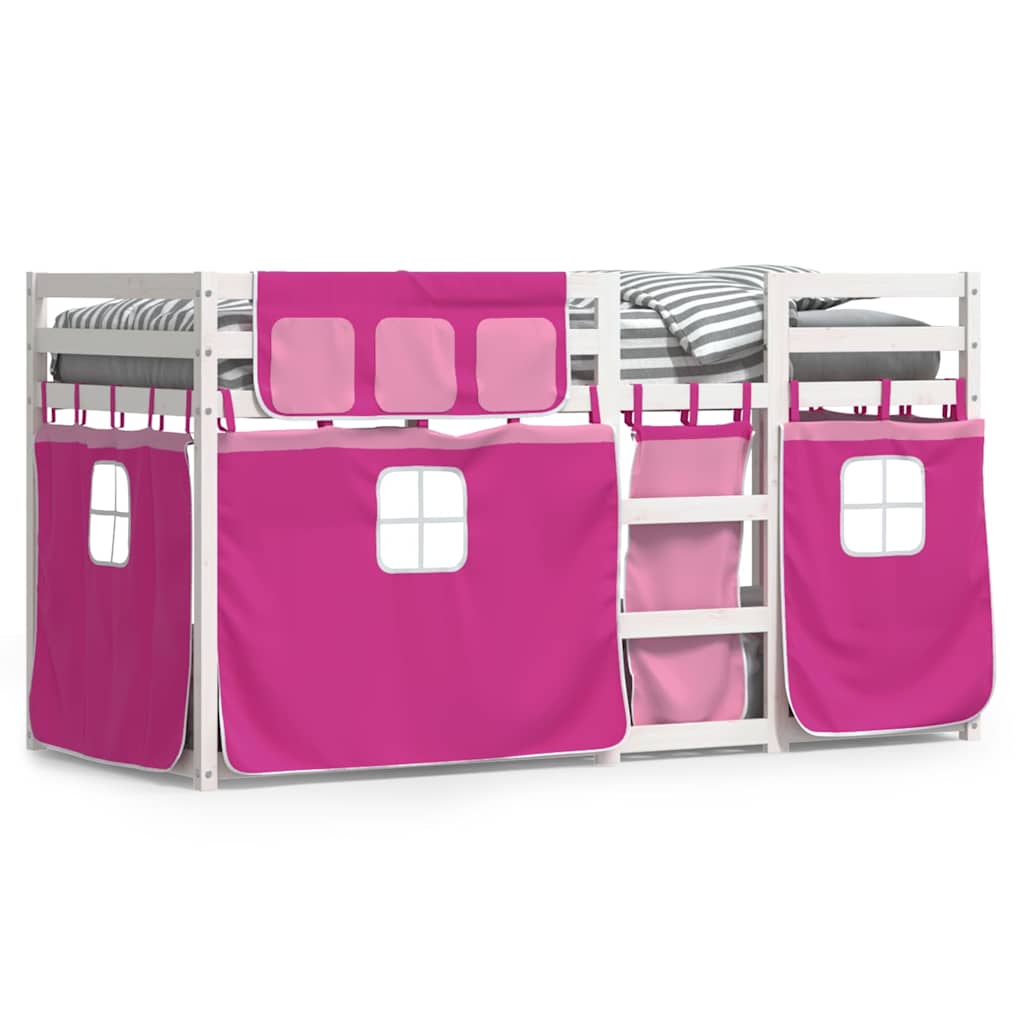 Letto a Castello senza Materasso Rosa 80x200 cm Legno di Pino | homemem39