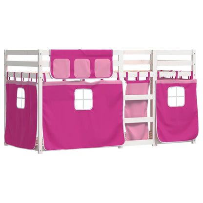 Letto a Castello senza Materasso Rosa 80x200 cm Legno di Pino | homemem39
