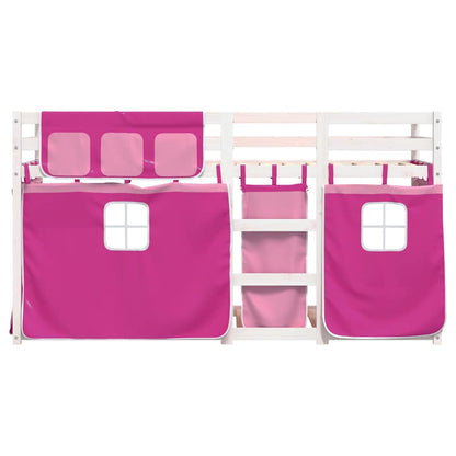 Letto a Castello senza Materasso Rosa 80x200 cm Legno di Pino | homemem39