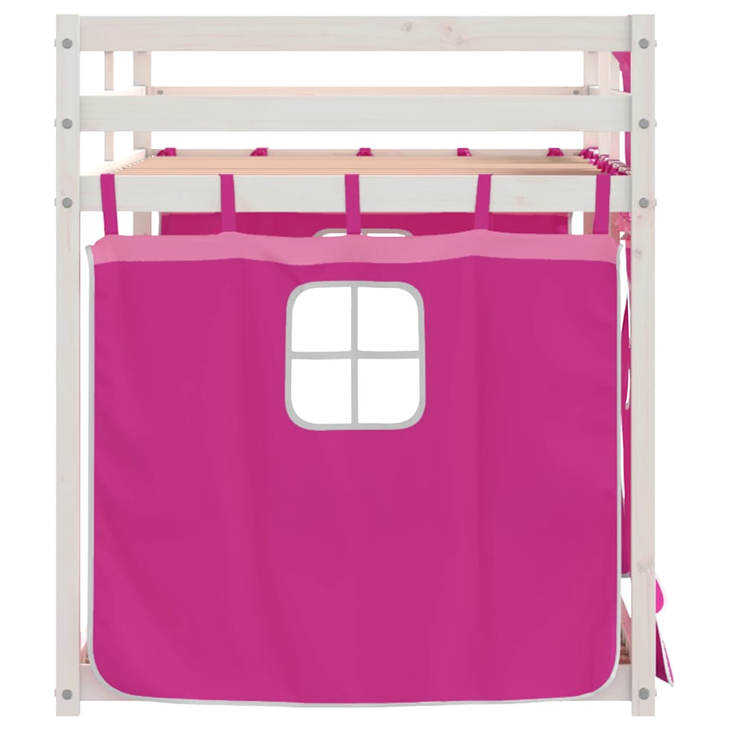 Letto a Castello senza Materasso Rosa 80x200 cm Legno di Pino | homemem39