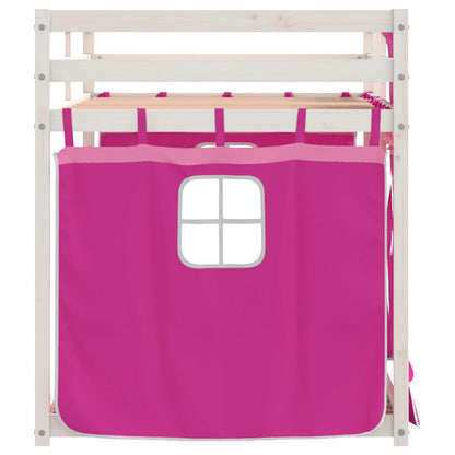Letto a Castello senza Materasso Rosa 80x200 cm Legno di Pino | homemem39