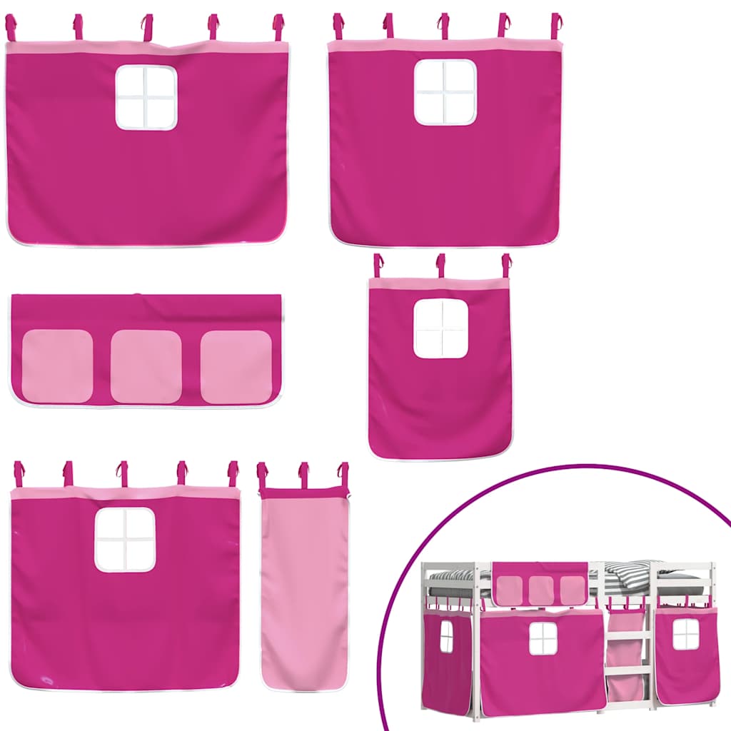 Letto a Castello senza Materasso Rosa 80x200 cm Legno di Pino | homemem39