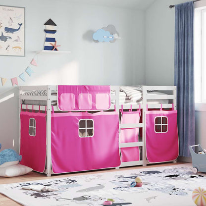 Letto a Castello senza Materasso Rosa 80x200 cm Legno di Pino | homemem39