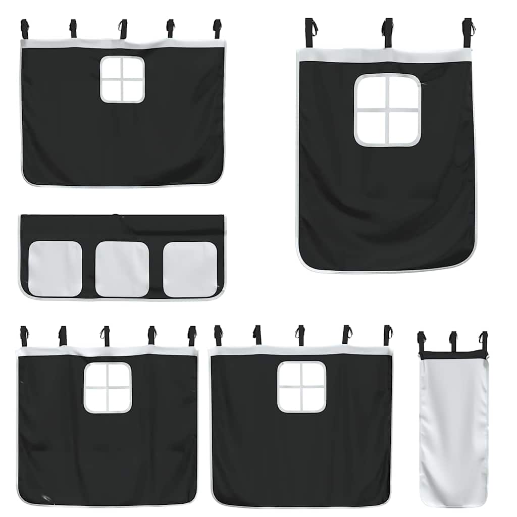 Letto a Castello senza Materasso Bianco e Nero 90x190cm in Pino | homemem39