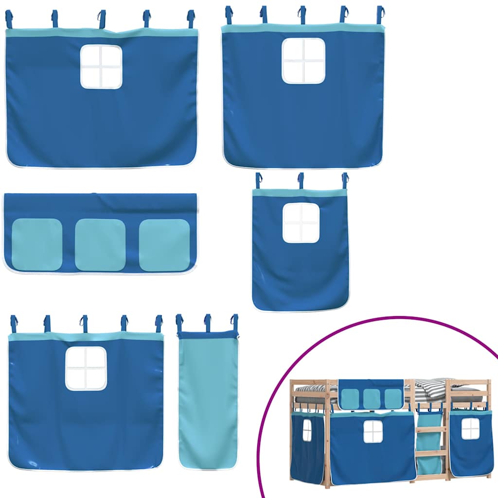 Letto a Castello senza Materasso Blu 90x190cm Massello Pino | homemem39