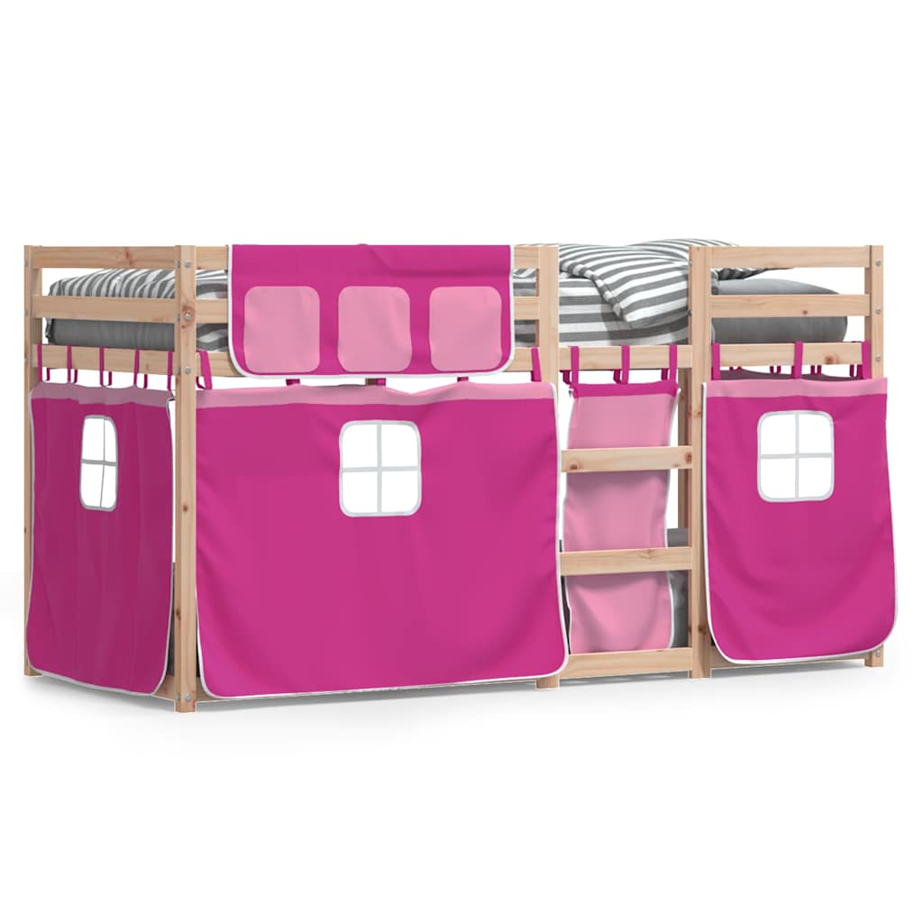 Letto a Castello senza Materasso Rosa 90x190 cm Legno di Pino | homemem39