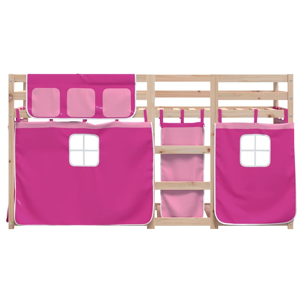 Letto a Castello senza Materasso Rosa 90x190 cm Legno di Pino | homemem39