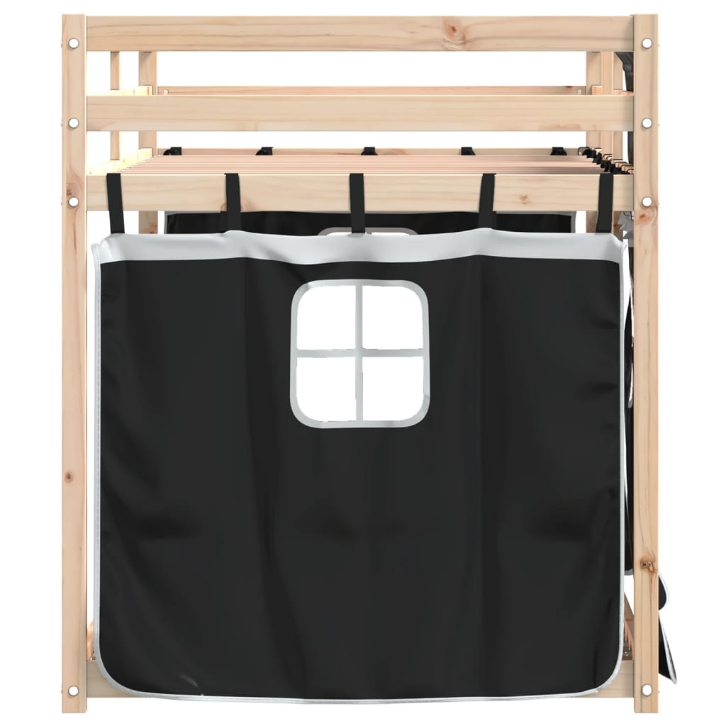 Letto a Castello senza Materasso Bianco e Nero 75x190 cm inPino - homemem39