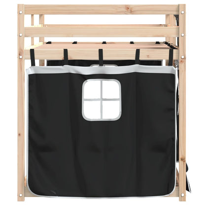 Letto a Castello senza Materasso Bianco e Nero 75x190 cm inPino - homemem39