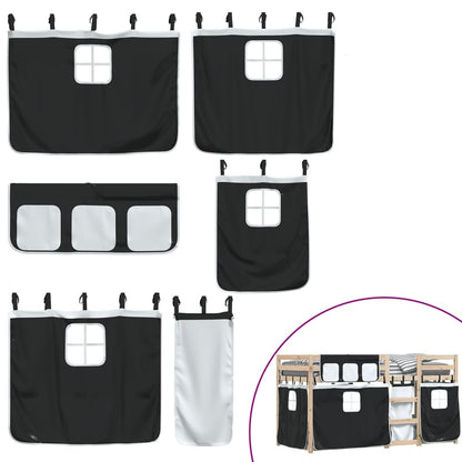 Letto a Castello senza Materasso Bianco e Nero 75x190 cm inPino - homemem39