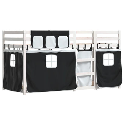 Letto a Castello senza Materasso Bianco e Nero 75x190 cm inPino - homemem39