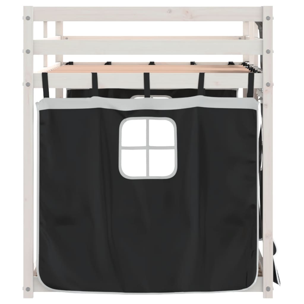 Letto a Castello senza Materasso Bianco e Nero 75x190 cm inPino - homemem39