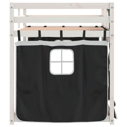 Letto a Castello senza Materasso Bianco e Nero 75x190 cm inPino - homemem39
