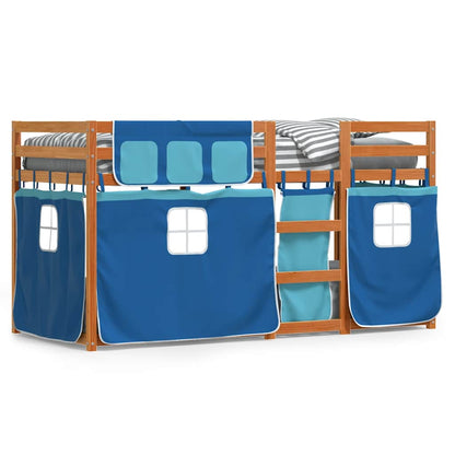 Letto a Castello senza Materasso Blu 80x200 cm Massello Pino