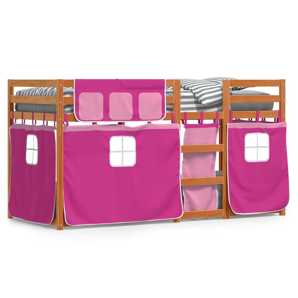 Letto a Castello senza Materasso Rosa 80x200 cm Legno di Pino | homemem39