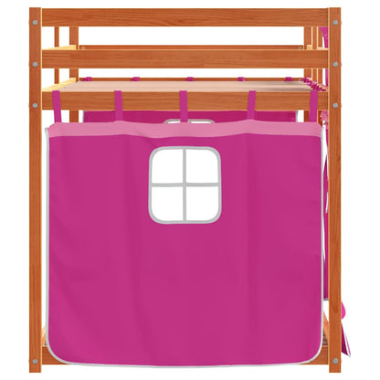 Letto a Castello senza Materasso Rosa 80x200 cm Legno di Pino | homemem39