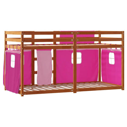Letto a Castello senza Materasso Rosa 80x200 cm Legno di Pino | homemem39