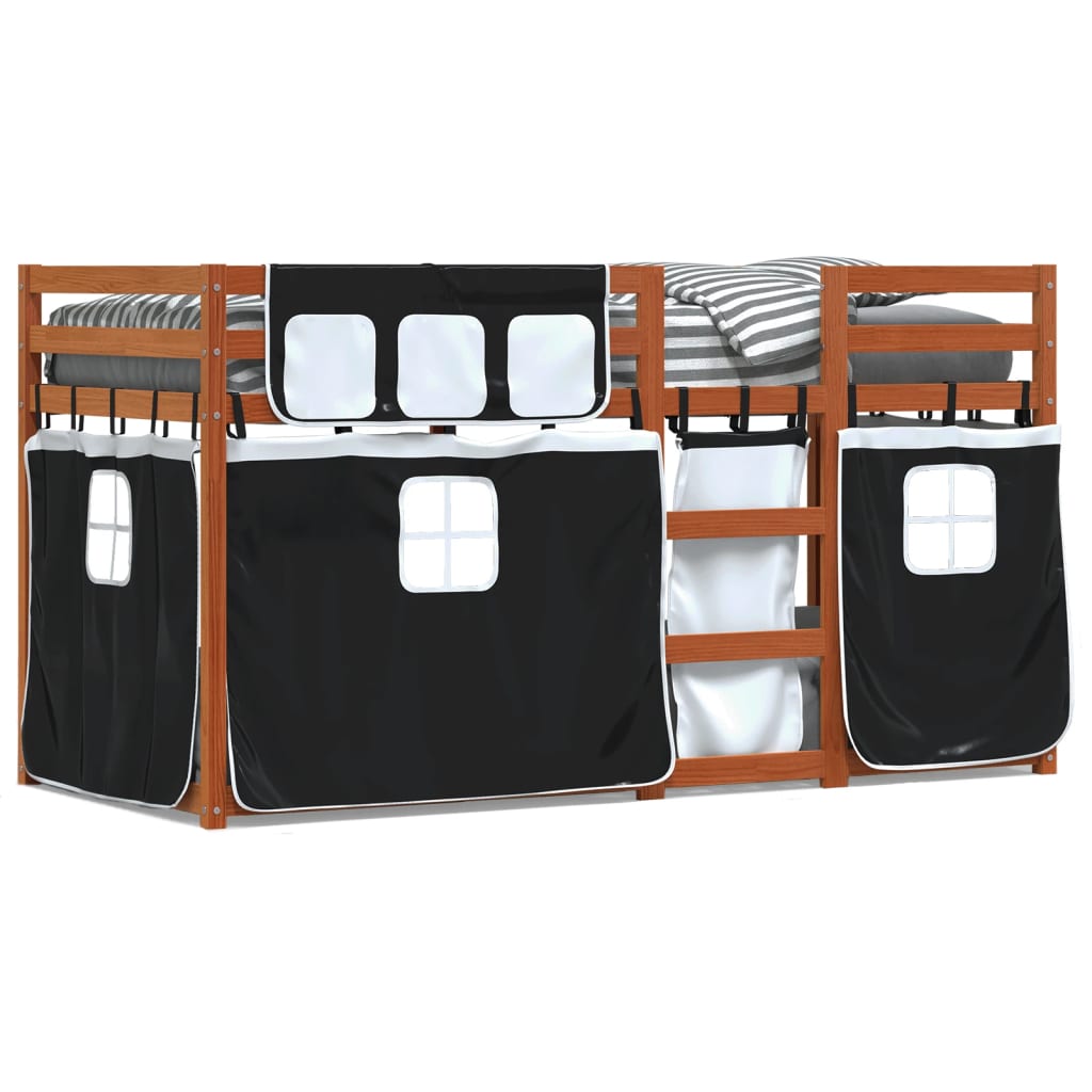 Letto a Castello senza Materasso Bianco e Nero 75x190 cm inPino - homemem39