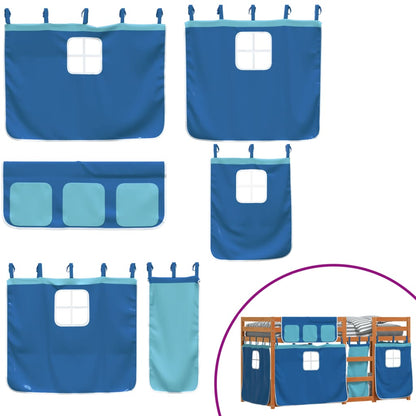 Letto a Castello senza Materasso Blu 75x190 cm Massello Pino - homemem39