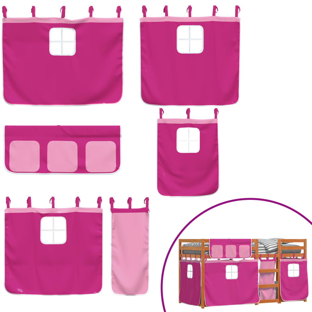 Letto a Castello senza Materasso Rosa 75x190 cm Legno di Pino - homemem39