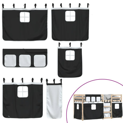 Letto a Castello senza Materasso Bianco e Nero 90x200cm in Pino - homemem39