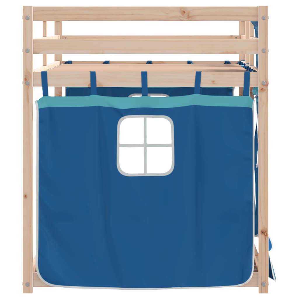 Letto a Castello senza Materasso Blu 90x200cm Massello Pino - homemem39