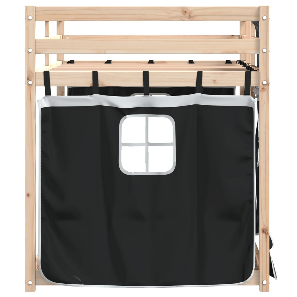 Letto a Castello senza Materasso Bianco e Nero 90x190cm in Pino - homemem39