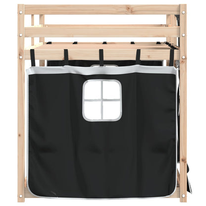 Letto a Castello senza Materasso Bianco e Nero 90x190cm in Pino - homemem39