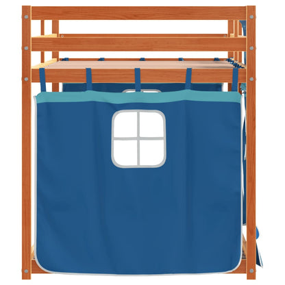 Letto a Castello senza Materasso Blu 90x200cm Massello Pino - homemem39