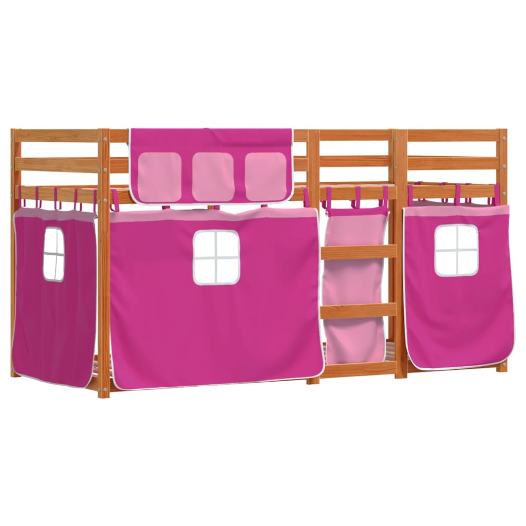 Letto a Castello senza Materasso Rosa 90x200 cm Legno di Pino - homemem39