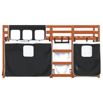 Letto a Castello senza Materasso Bianco e Nero 90x190cm in Pino - homemem39