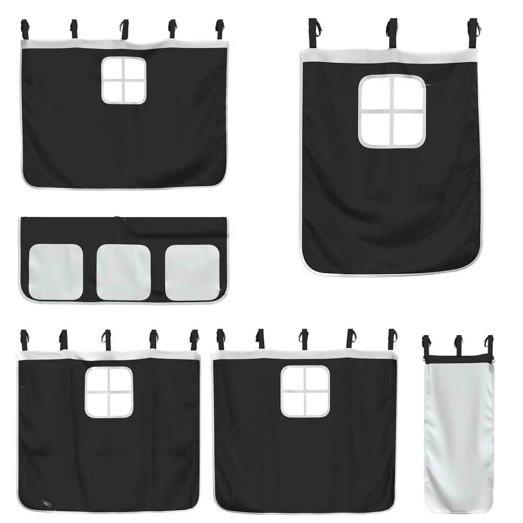 Letto a Castello senza Materasso Bianco e Nero 90x190cm in Pino - homemem39