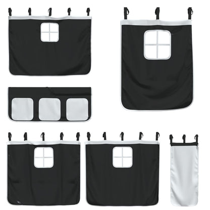 Letto a Castello senza Materasso Bianco e Nero 90x190cm in Pino - homemem39