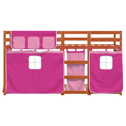 Letto a Castello senza Materasso Rosa 90x190 cm Legno di Pino - homemem39