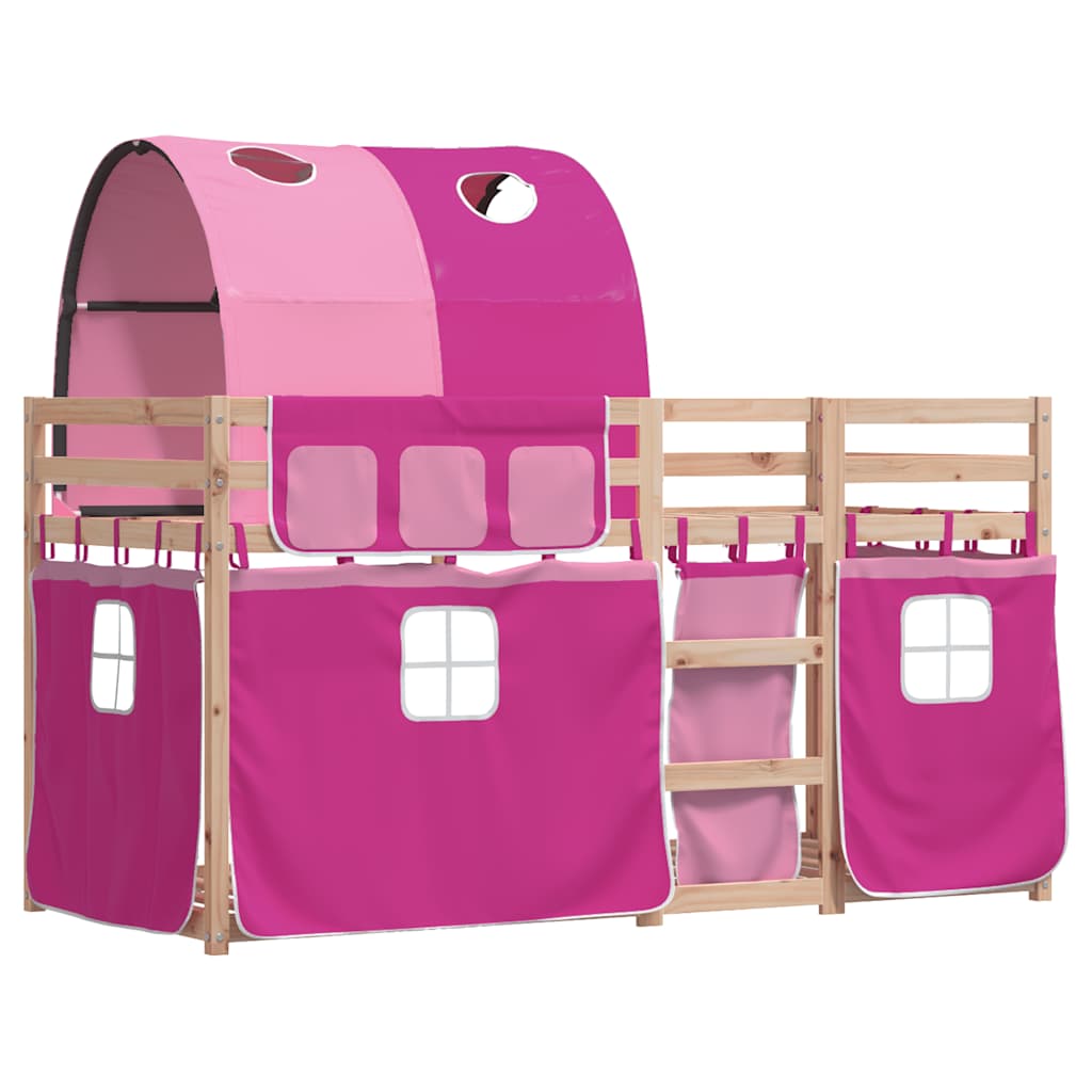 Letto a Castello senza Materasso Rosa 90x200 cm Legno di Pino | homemem39
