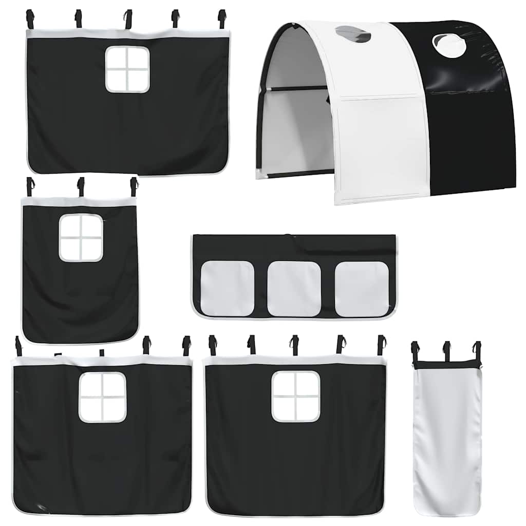 Letto a Castello senza Materasso Bianco e Nero 80x200cm in Pino | homemem39