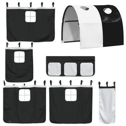Letto a Castello senza Materasso Bianco e Nero 80x200cm in Pino | homemem39