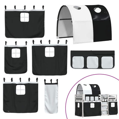 Letto a Castello senza Materasso Bianco e Nero 80x200cm in Pino | homemem39