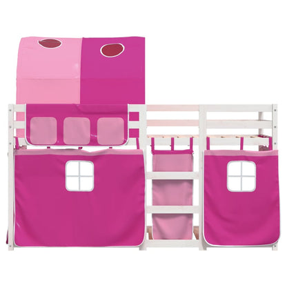 Letto a Castello senza Materasso Rosa 80x200 cm Legno di Pino - homemem39