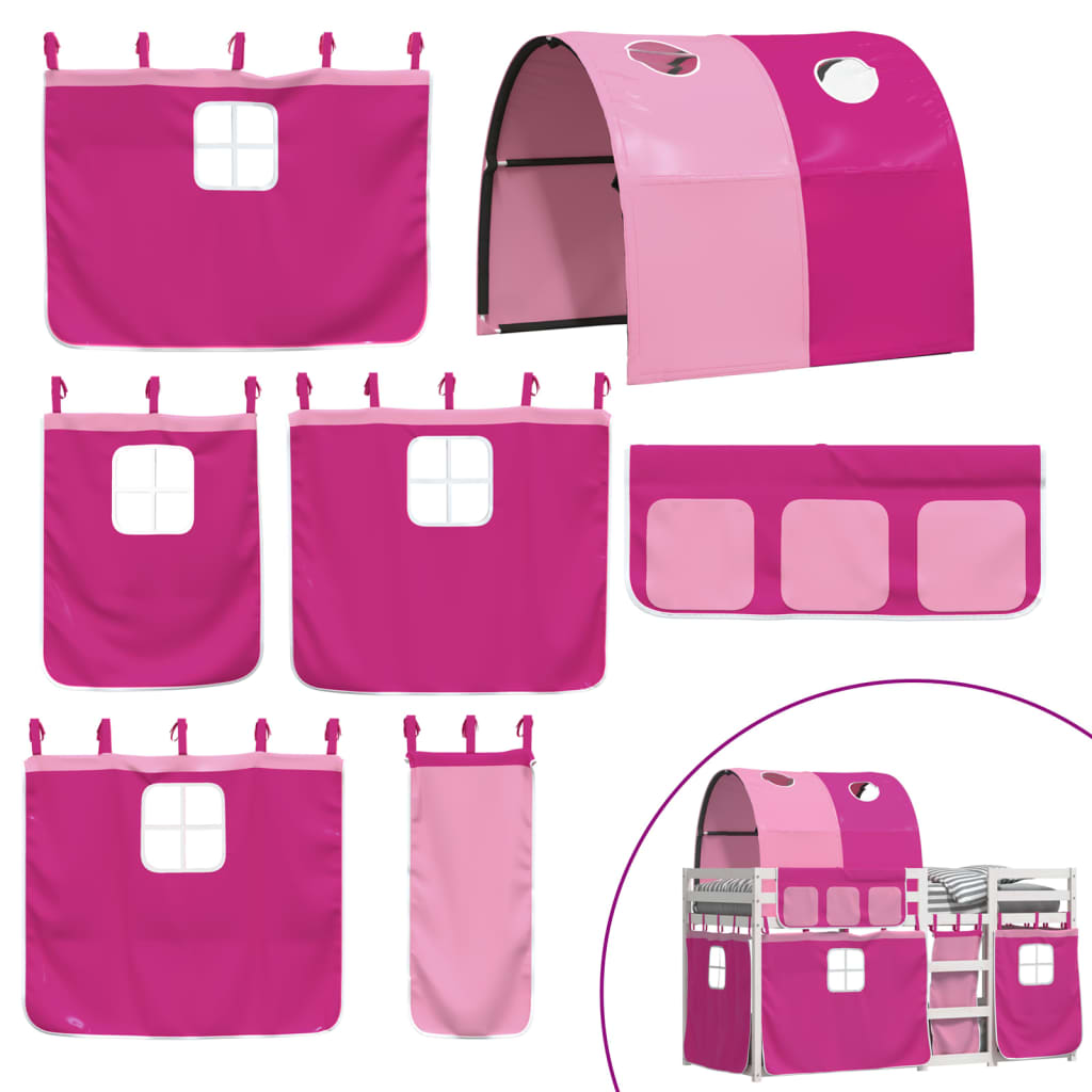 Letto a Castello senza Materasso Rosa 80x200 cm Legno di Pino - homemem39