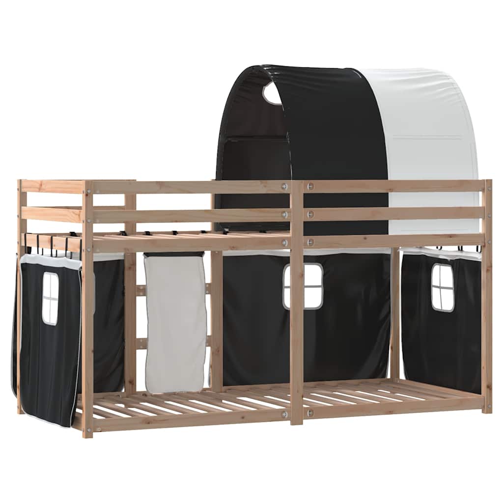 Letto a Castello senza Materasso Bianco e Nero 90x190cm in Pino | homemem39