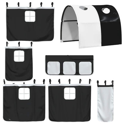 Letto a Castello senza Materasso Bianco e Nero 90x190cm in Pino | homemem39