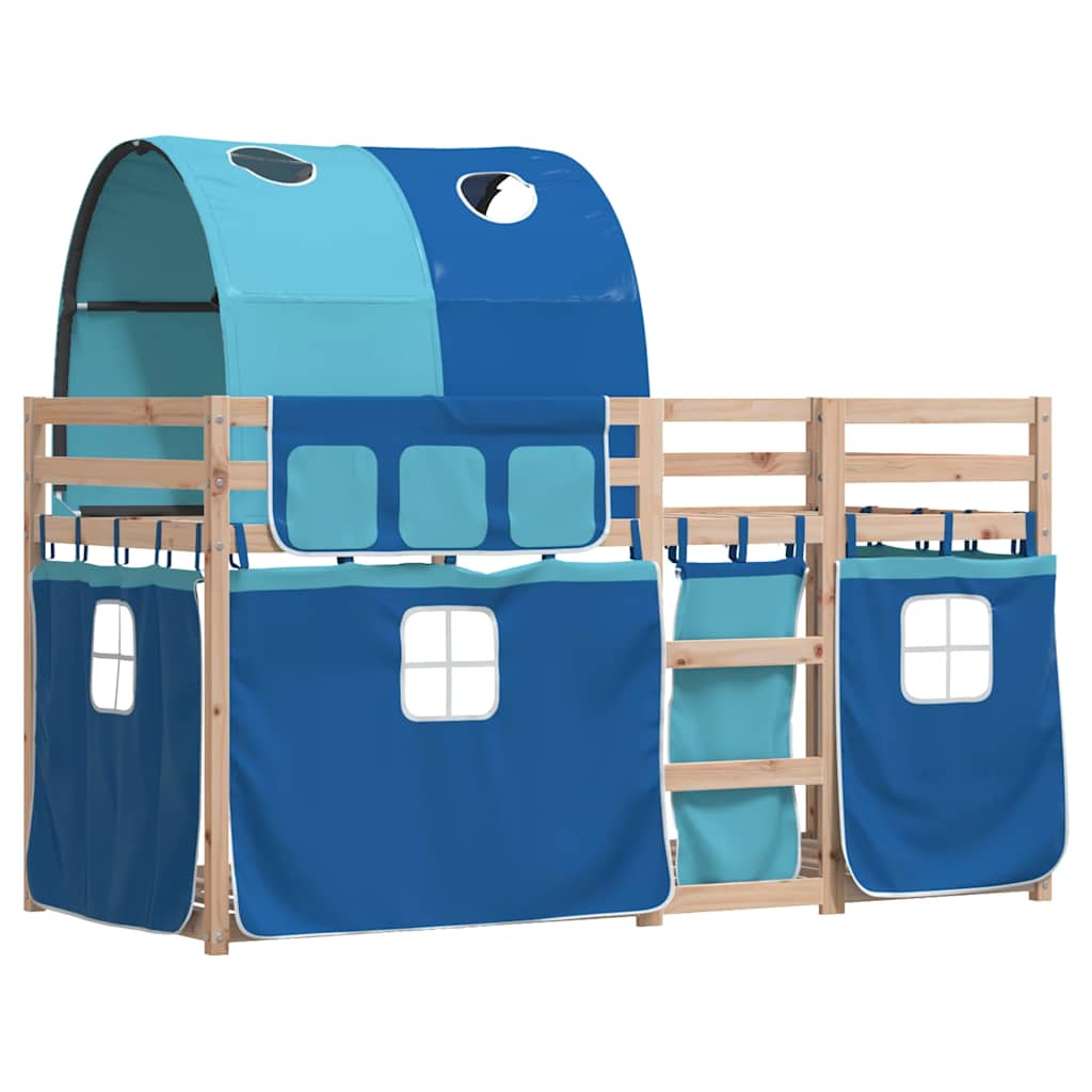 Letto a Castello senza Materasso Blu 90x190cm Massello Pino | homemem39