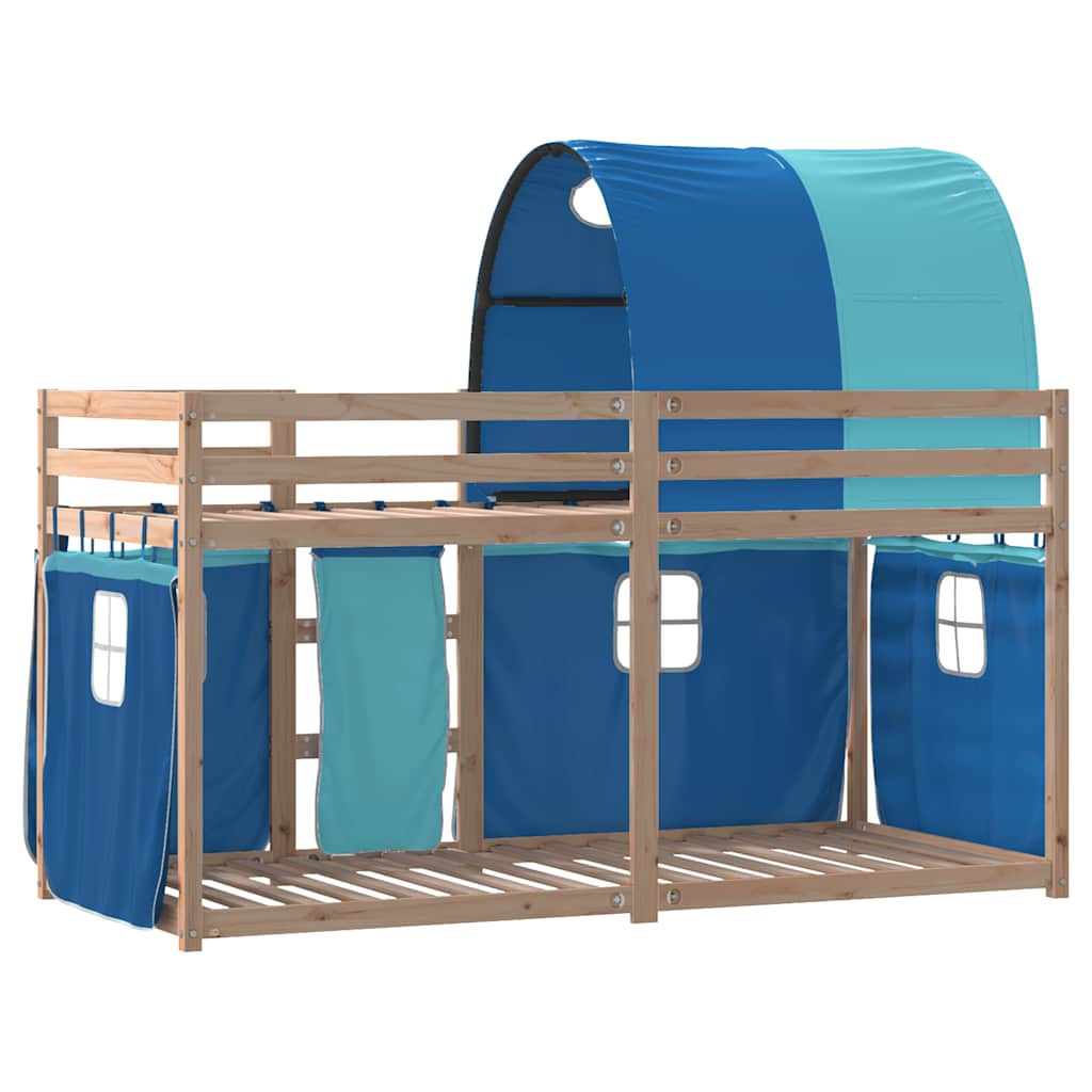 Letto a Castello senza Materasso Blu 90x190cm Massello Pino | homemem39